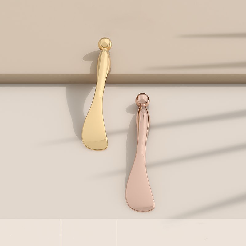 個人ラベル マッサージ ヘッド化粧品スプーン ゴールド シルバー アイ クリーム マッサージ スティック 金属化粧品へら