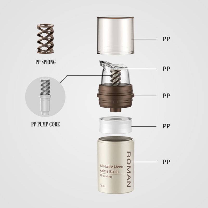 ブラウンプラスチックエアレス化粧品クリームクリアポンプボトルスキンケアディスペンサー化粧容器クリームゲルローション用 ブラウンプラスチックエアレス化粧品クリームクリアポンプボトルスキンケアディスペンサー化粧容器クリームゲルローション用