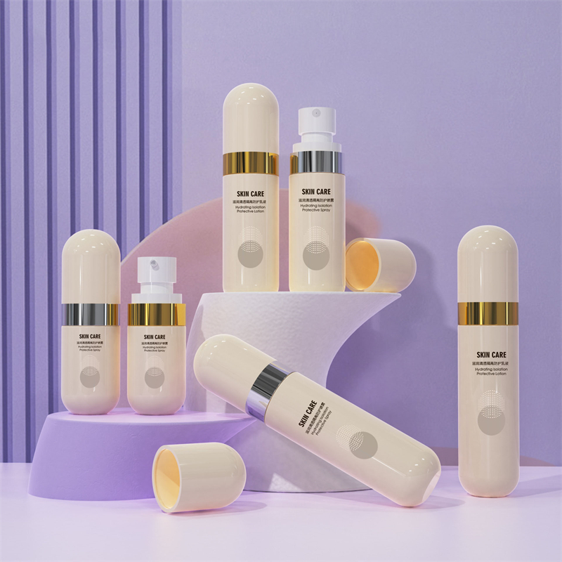 ベージュのプラスチックボトル 40 ミリリットル 60 ミリリットル 80 ミリリットルボトルアルコールスプレー容器スキンケアヘアミスト連続日焼け止めスプレーボトル