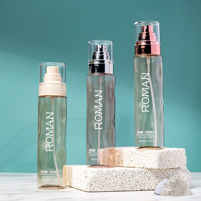 クリアラウンド化粧品プラスチックスプレートナーボトル空の 100 ミリリットル 120 ミリリットルファンデーションボディローションゴールドシルバー血清ポンプボトル