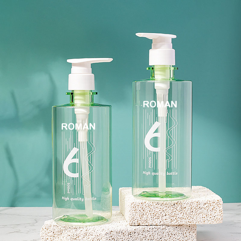 グリーンプラスチック PET スキンケアフェイスクレンザーオイルボディスクラブウォッシュローションヘアスプレーシャンプーとコンディショナーポンプボトルセット