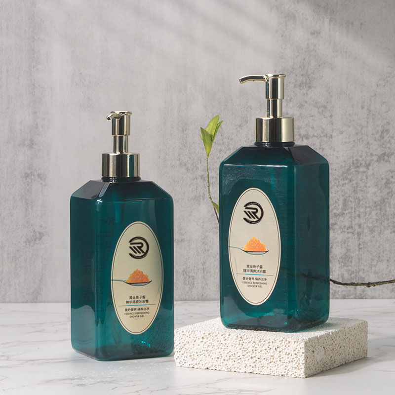 プライベートラベル PET プラスチックダークグリーンスキンケア保湿ボディローションヘアケアシャンプー調剤ボトル容器 550 ミリリットル