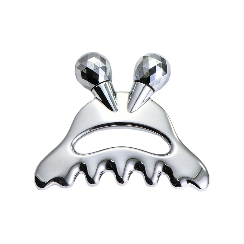 ヘッドマッサージ付き亜鉛合金フェイシャルマッサージローラー